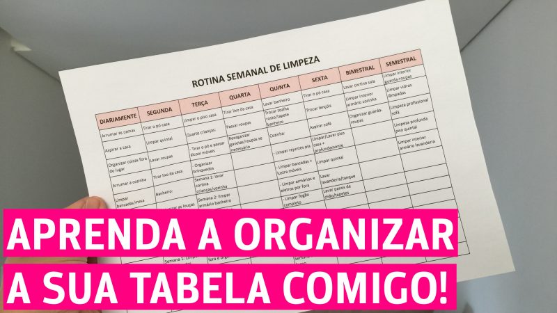 rotina semanal de limpeza